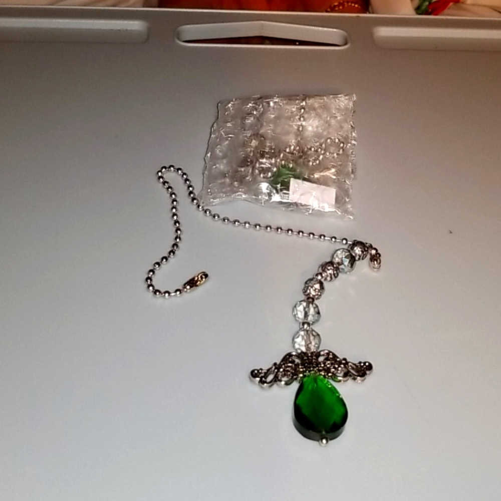 VINTAGE ANGEL FAN PULLS..GREEN